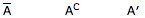 Notation for complement of a set Notation for complement of a set
